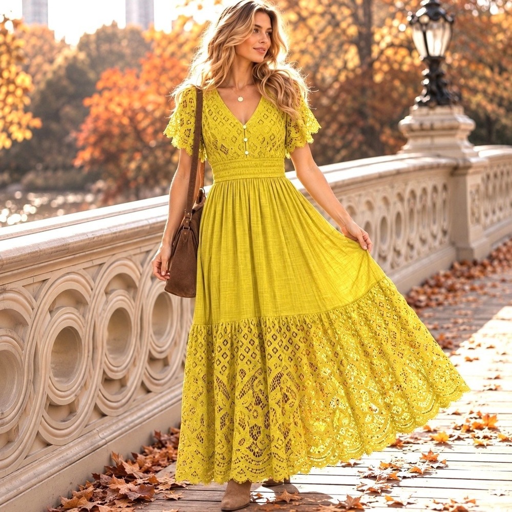 Anthropologie J Gee Large Maxi Dress Cottagecore Romantic Coquette Feminine Fall